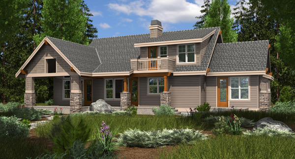 4 Bedroom Craftsman Cottage House Plan Arranged for Entertaining